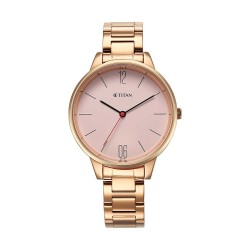 Titan Workwear 2648WM04 Rose Gold Dial Stainless Steel Strap Quartz Women's Watch