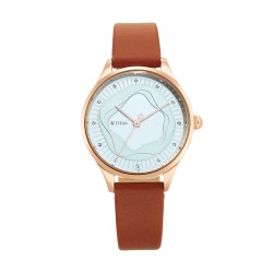 Titan Wander 2649WL02 Blue Dial Leather Strap Quartz Women's Watch