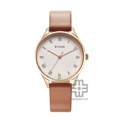 Titan Workwear 2649WL04 White Dial Leather Strap Quartz Women's Watch