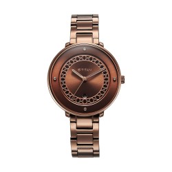 Titan Marhaba 2651QM03 Brown Dial Stainless Steep Strap Quartz Women's Watch