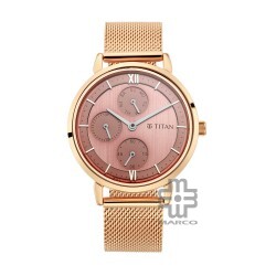 Titan Workwear 2652WM01 Rose Gold Dial Metal Strap Quartz Women's Watch