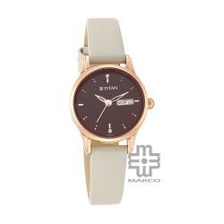 Titan Lagan 2656WL01 Brown Dial Leather Strap Quartz Women's Watch