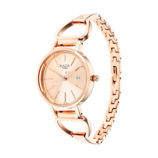 Titan Raga Viva 2669WM01 Rose Gold Dial Metal Strap Quartz Women's Watch