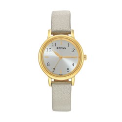 Titan Karishma 2678YL01 Grey Dial Leather Strap Quartz Women's Watch