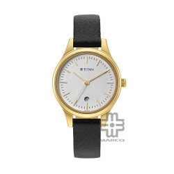 Titan Karishma 2679YL01 White Dial Leather Strap Quartz Women's Watch