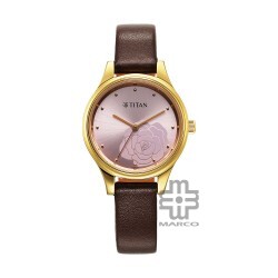 Titan Karishma 2679YL02 Pink Dial Leather Strap Quartz Women's Watch