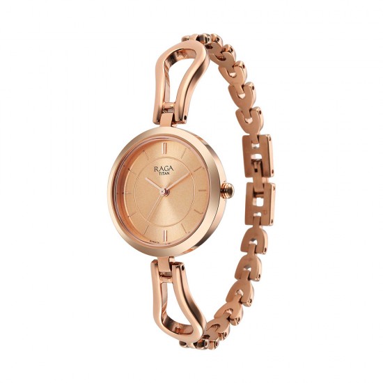 Titan Raga 2727WM01 Rose Gold Dial Metal Strap Quartz Women's Watch