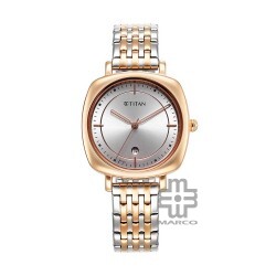 Titan Shaped Case 2730KM01 Silver Dial Metal Strap Quartz Women's Watch