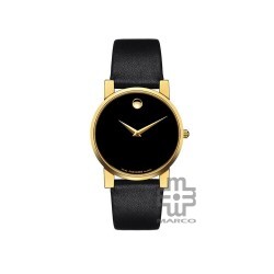 Movado 604228 Museum Black Leather Band Men's Watch