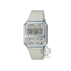 Casio Vintage A100WEF-8A Light Grey Resin Band Men Watch / Women Watch