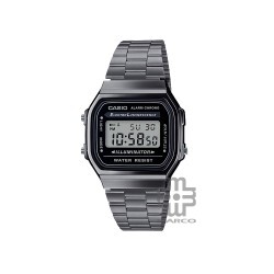 Casio Vintage A168WGG-1A Grey Stainless Steel Band Men Watch / Women Watch