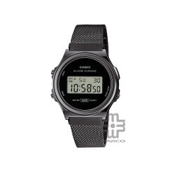 Casio Vintage A171WEMB-1A Black Stainless Steel Mesh Band Men Watch / Women Watch