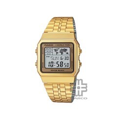 Casio Vintage A500WGA-9 Gold Stainless Steel Band Men Watch / Women Watch