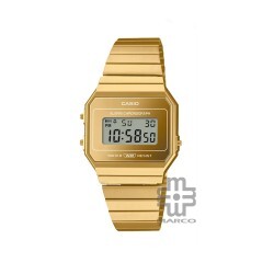 Casio Vintage A700WEVG-9A Gold Stainless Steel Band Men Watch / Women Watch