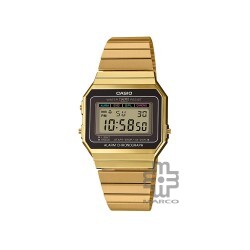 Casio Vintage A700WG-9A Gold Stainless Steel Men Watch / Women Watch