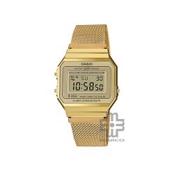 Casio Vintage A700WMG-9A Gold Stainless Steel Mesh Band Men Watch / Women Watch