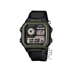 Casio General AE-1200WHB-1BV Black Nylon Band Men Watch 