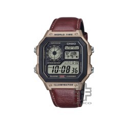 Casio General AE-1200WHL-5AV Brown Leather Band Men Watch