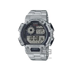 Casio General AE-1400WHD-1AV Silver Stainless Steel Band Men Watch