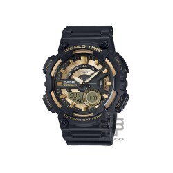 Casio General AEQ-110BW-9AV Black Resin Band Men Youth Watch