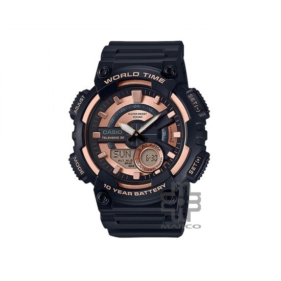 Casio General AEQ-110W-1A3V Black Resin Band Men Youth Watch