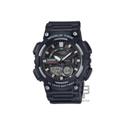 Casio General AEQ-110W-1AV Black Resin Band Men Youth Watch