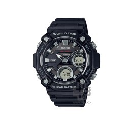 Casio General AEQ-120W-1AV Black Resin Band Men Youth Watch