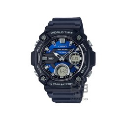 Casio General AEQ-120W-2AV Dark Blue Resin Band Men Youth Watch