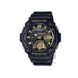 Casio General AEQ-120W-9AV Black Resin Band Men Youth Watch