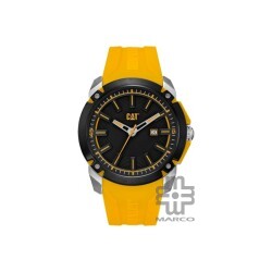 Caterpillar Elite AH-161-27-127 Black Yellow Silicone Analog Watch | 3 Hand Movement | 46MM | 2Y Warranty