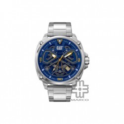 Caterpillar Tokyo AJ-141-11-627 Blue Yellow Stainless Steel Analog Watch | 3 Hand Movement | 44MM | 2Y Warranty