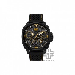 Caterpillar Tokyo AJ-161-21-127 Black Yellow Silicone Analog Watch | 3 Hand Movement | 44MM | 2Y Warranty