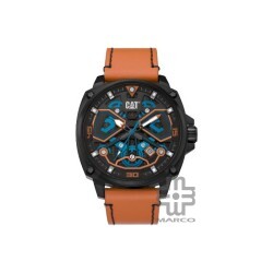 Caterpillar Tokyo AJ-161-38-126 | Orange Leather Strap | Analog Watch | 3HD Movement | 44MM | 2Y Warranty