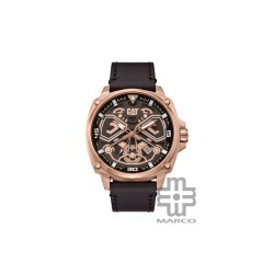 Caterpillar Tokyo AJ-191-35-129 Black Rose Gold Leather Analog Watch | 3 Hand Movement | 44MM | 2Y Warranty