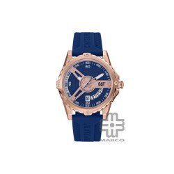 Caterpillar Newport AM-191-26-629 Blue Rose Gold Silicone Analog Watch | 3 Hand Movement | 44MM | 2Y Warranty