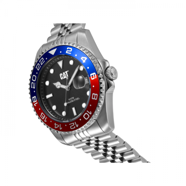 Caterpillar R-TYPE AO-141-11-128| Blue & Red Stainless Steel | Analogue Watch | 100M | 43MM | 2Y Warranty
