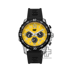 Caterpillar DOWNFORCE MULTI AP-149-21-711 | Yellow Black Silicone Strap l | Analog Watch | 10 ATM | 44MM | 2Y Warranty