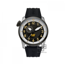 Caterpillar SPUN | AQ-141-21-112 | Black White Silicone Strap | Analog Watch | 100M WR| 2Y Warranty