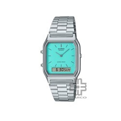 Casio Vintage AQ-230A-2A2 Silver Stainless Steel Band Men Watch / Women Watch