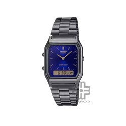 Casio Vintage AQ-230GG-2A Dark Grey Stainless Steel Men Watch / Women Watch