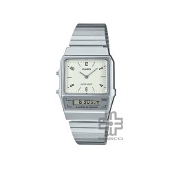 Casio Vintage AQ-800E-7A2 Silver Stainless Steel Band Men Watch / Women Watch / Unisex Watch