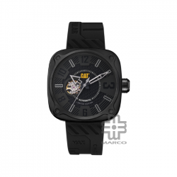 Caterpillar Auto Square | AT-168-21-131 | Black Silicone Strap | Automatic Watch | 100M WR| 2Y Warranty