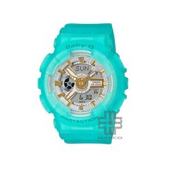 Casio Baby-G BA-110SC-2A Turquoise Blue Resin Band Women Sports Watch