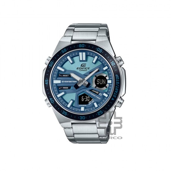 Casio Edifice EFV C110D 2B Silver Stainless Steel Band Men Watch