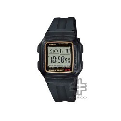 Casio General F-201WA-9A Black Resin Band Men Watch