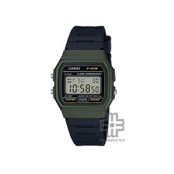 Casio General F-91WM-3A Digital Black Green Resin Band Men Watch / Women Watch / Youth Watch