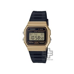 Casio General F-91WM-9A Digital Black Gold Resin Band Men Watch / Women Watch / Youth Watch