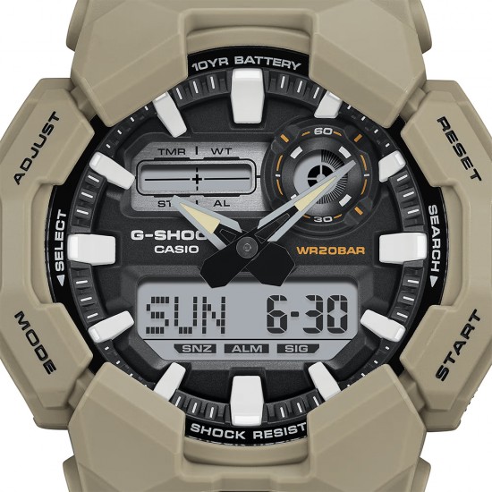 Casio G-Shock GA-010-5A Beige Bio-Based Resin Band Men Sports Watch