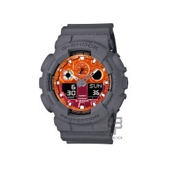 Casio G-Shock Flame Inside Series GA-100FL-8A Grey Resin Band Men Sport Watch