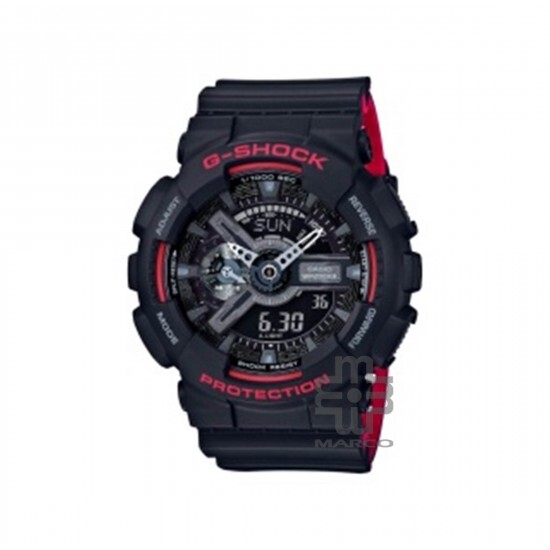 Casio G-Shock GA-110HR-1A Black Red Resin Band Men Sports Watch